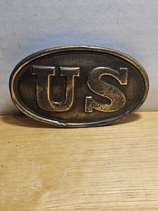 Antique Original US Civil War Union Belt Buckle Puppy Paw Studs Superb Condition