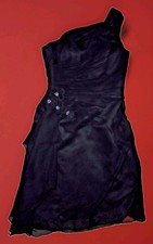 Da Vinci formal evening cocktail dress, black sleeveless one shoulder, size 2