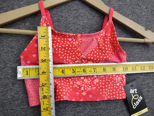 Art Class Girls Bathing Suit Tank Top Spaghetti Strap Pink Floral XS 4-5 - Picture 5 of 8
