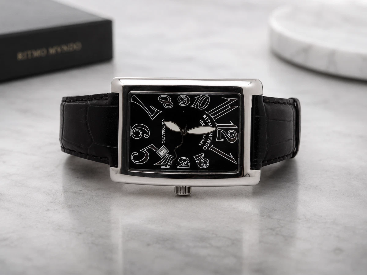 Philip stein limited edition dual Blue Silver Case   pebble leather  Boxed Philip Stein Diamond Mother of Pearl Dual Dial Stainless  main image 2