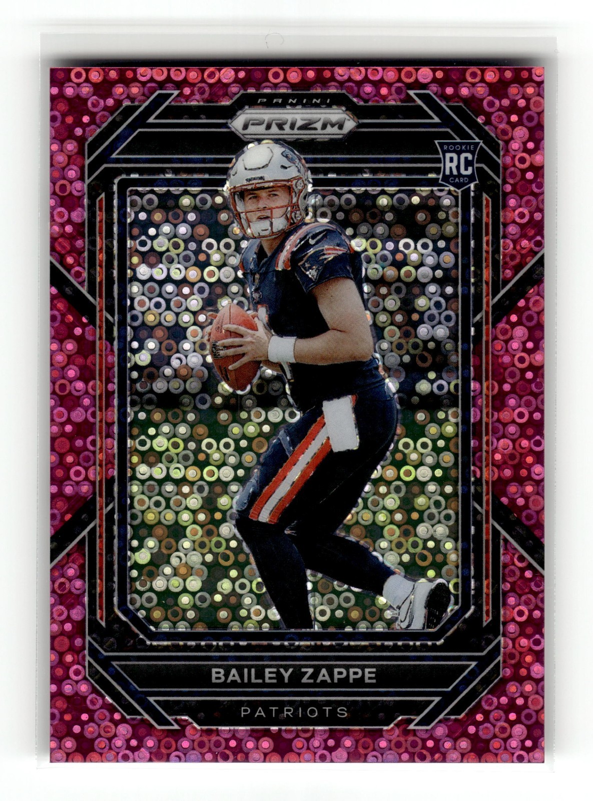 Bailey Zappe 2022 Panini Prizm No Huddle Pink RC #305 Rookie Patriots 07/15