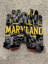 Maryland Terrapins Under Armour Spotlight Fußball Handschuhe XL Game Worn Gebraucht