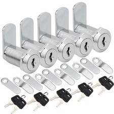 Cabinet Cam Lock, 5 Pack 1-1/8 Inch Keyed Alike Cam Lock with Keys Replacemen...