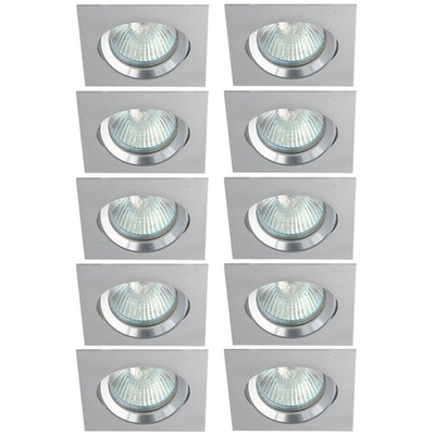 10 x Einbaustrahler Lampe Licht LIZZY DTL50 Aluminium eckig max. 35W schwenkbar