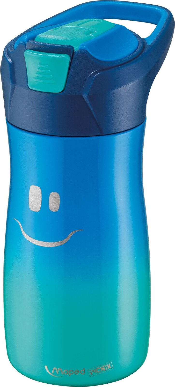 Gourde enfant avec pipette Picnik Concept Kids étanche de 400ml en inox bleu