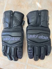 Ski-Doo Black Leather Snowmobile Gloves Adult Small Thinsulate HEATRAP