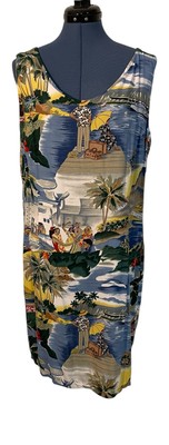 VTG Reyn Spooner Womens Sleeveless TPA Honolulu Clipper Trans Pacific Dress XL
