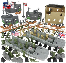 BMC WW2 D-Day Plastic Army Men - Invasion of Normandy 114Pc Boxed Playset