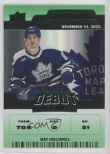 2022-23 Upper Deck Credentials Debut Ticket Access Green 6/25 Mac Hollowell 6eg