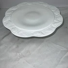 Colony Harvest Grapes & Leaves White Milk Glass Large Cake Stand Vintage 13"