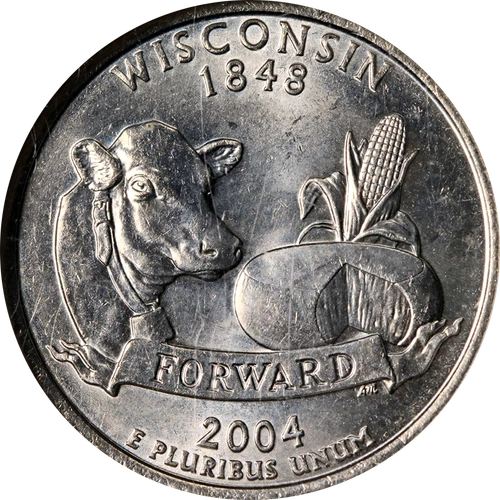 2004-D Wisconsin Statehood Quarter Extra Leaf Low NGC MS66 Superb Eye Appeal