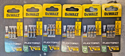 DEWALT Flextorq 1/4-in x 1-in Torx Impact Driver Bit 3 -Piece 6 Pack