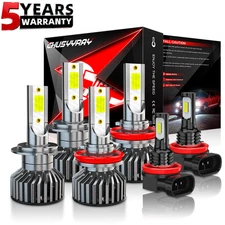 For Ford Fusion 2006-2016 - 6x 6000K White LED Headlight Fog Light Bulbs Combo