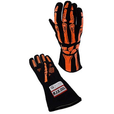 RJS SAFETY Double Layer Orange Skeleton Gloves Large- 600090154