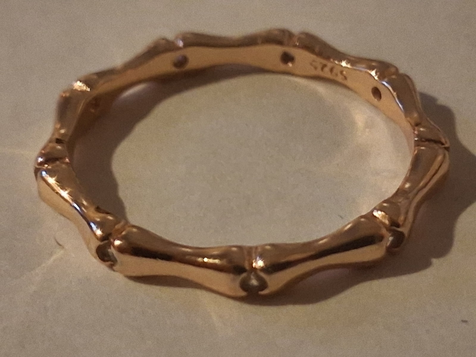 S925 Silver Stackable Ring Size 6 Gold Plated sil… - image 1