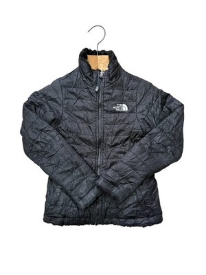 Schwarzer gefütterter Puffermantel von North Face mit Fell