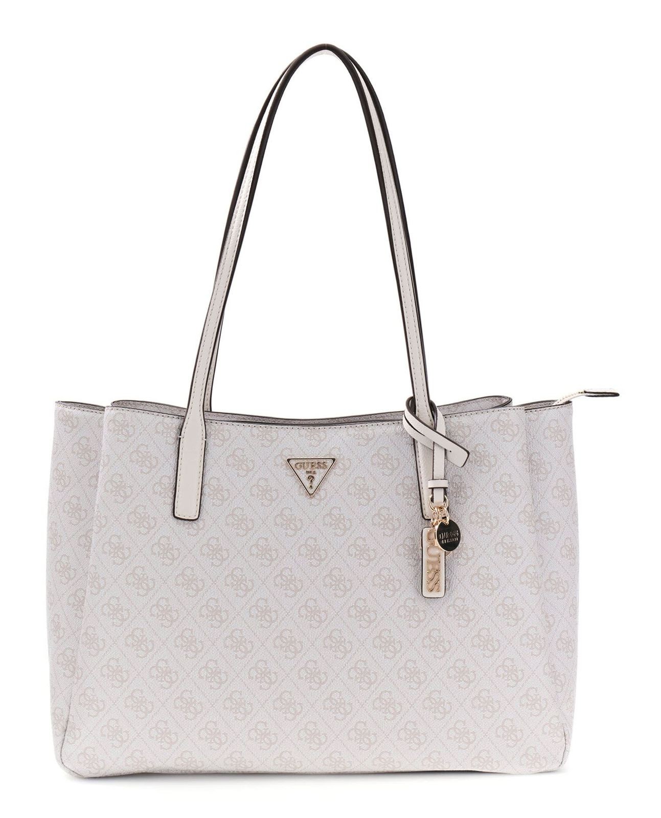 GUESS shoulder bag Noelle II Tech Tote Bone Logo