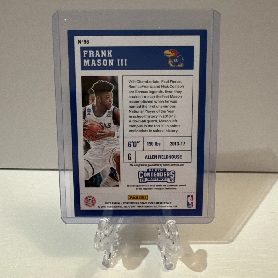 2017-18 Panini Contenders Draft Picks Frank Mason III #96 Auto /99 Kansas - Image 3 of 3