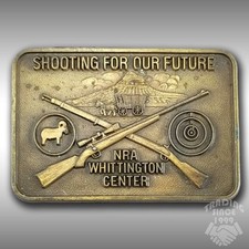 Belt Buckle NRA Whittington Center Cross Rifles Shooting For Our Future Pioneer