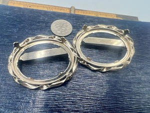 2 Pcs Silver Tone Oval Vintage Brooch Pin Back Setting Landscape Frame 30x40mm Y