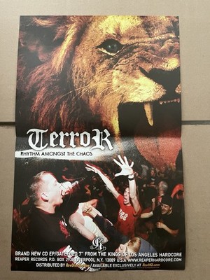 rare TERROR Rhythm Amongst The Chaos promo poster Reaper Los Angeles Hardcore HC