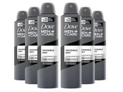 Dove Men + Care Invisible Dry Antiperspirant Deodorant Aerosol 250 ml X6 PACK