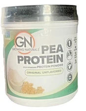 Growing Naturals Pea Protein Powder Original 16 oz 80 calories VEGAN SEALED