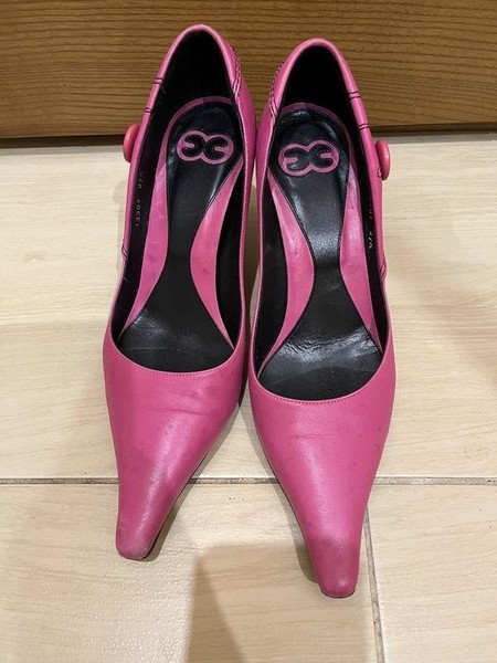 Women Escada Heels Pink Leather 37.5