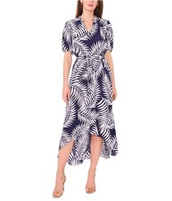 SAM AND JESS Womens Printed Maxi High-Low Dress, White, Large