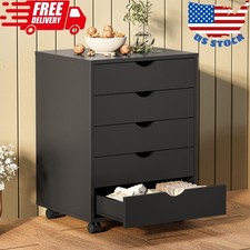 5-Drawer Portable Storage Cabinet on Wheels f...