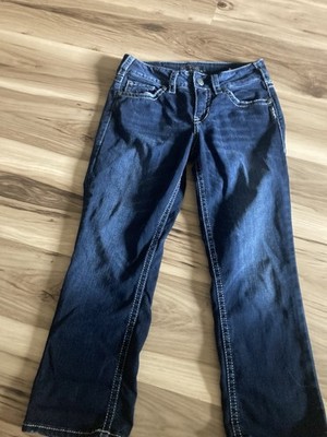 Silver Jeans Womens Blue Super Stretch Denim Suki Mid Capri 28x 22 1/2