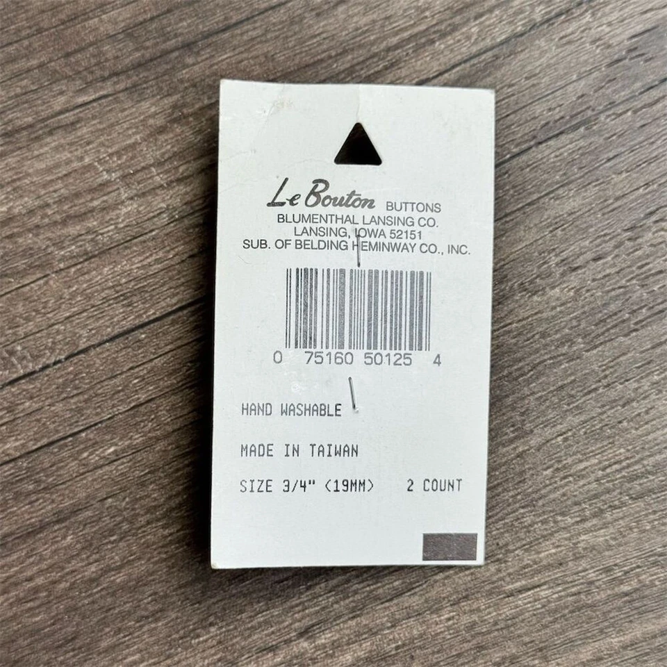 NEW on card Vintage 60s Le Bouton Black White Gold Round Buttons 3/4" 2 Count - Image 4 of 4