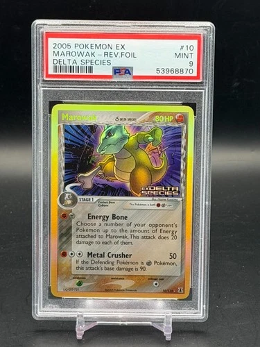 PSA 9 MINT Marowak Delta Species Reverse Holo Stamp 2005 EX Pokemon 10/113