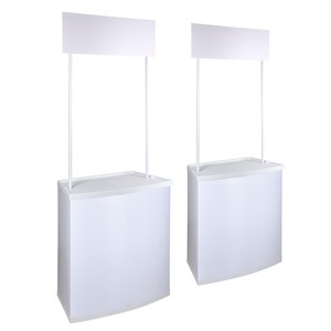Portable Promotion Counter Table Foldable Booth Kiosk Trade Show Display 2 Pack