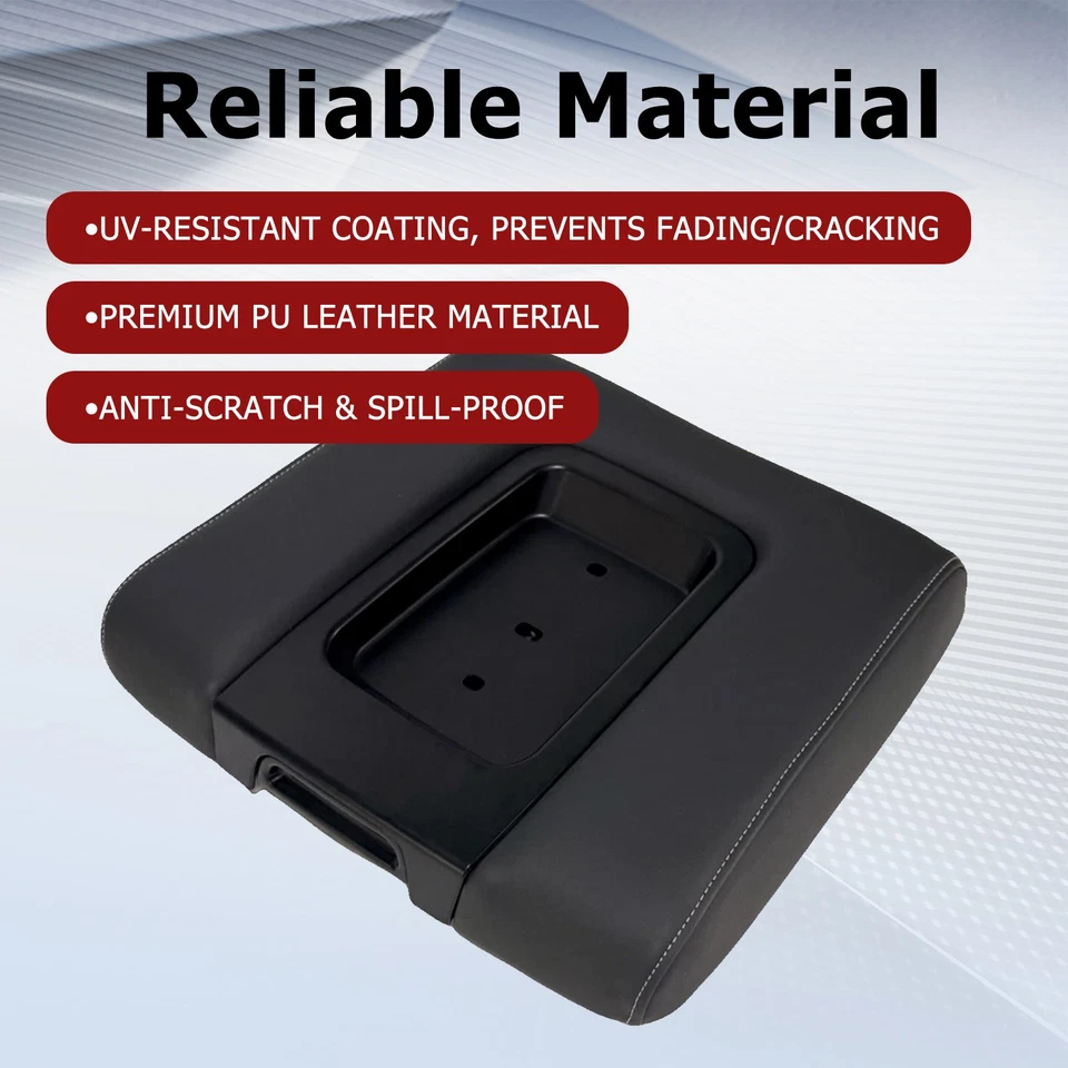 Tampa de apoio de braço console preto assento médio para Silverado Sierra 2014 2015 2016 2017  - Imagem 3 de 4