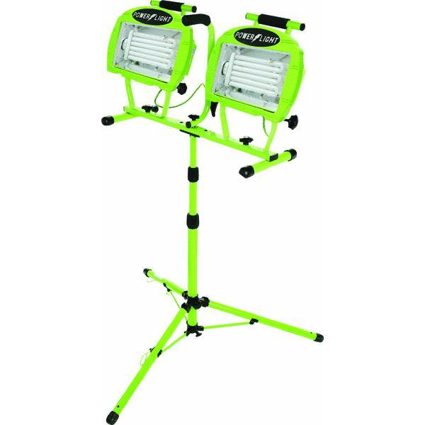 Designers Edge 120v 130watt Twin Fluorescent Tripod Work Light for