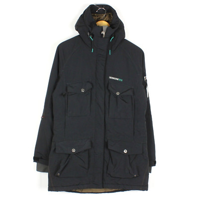 DIDRIKSONS STORM SYSTEM Damen Jacke Größe 36 S Kapuze Thermo Schwarz Reißvers...