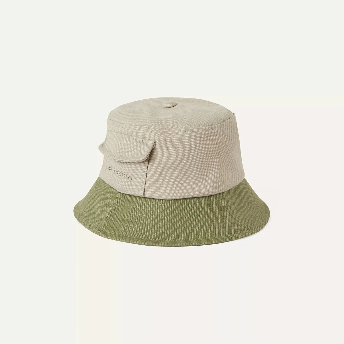 SealSkinz Lynford Waterproof Canvas Bucket Hat - Cream / Mint
