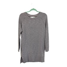 Victoria Secret Size S Gray Long Sleeve Sweater Dress Athleisure Side Zip Logo