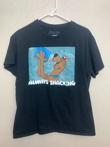 Scooby Doo T-Shirt Men's Size Large Graphic Black Short Sleeve Crewneck Tee