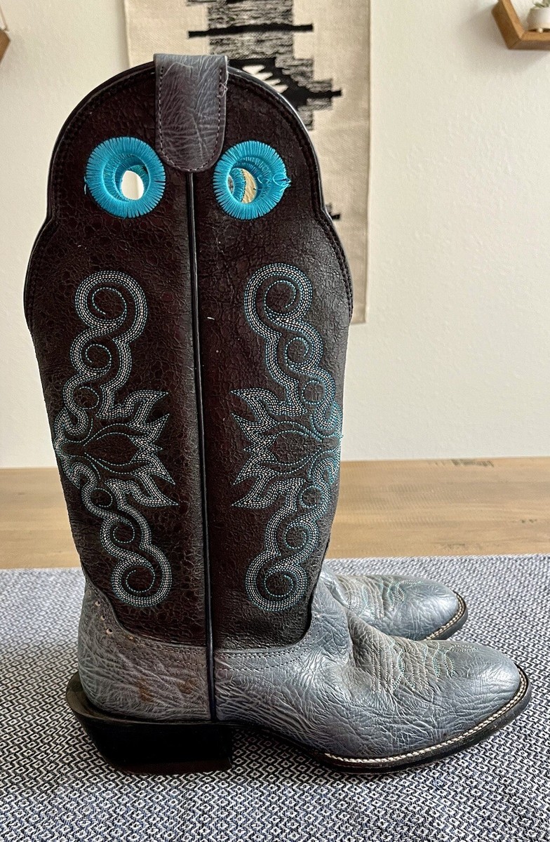 Vintage Hondo - Bottes western en cuir bleues et noires