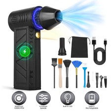Cordless Compressed Air Duster Air Blower w/ LED Light Up to 150000RPM Speed US