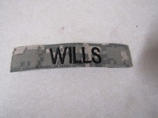 MILITARY PATCH HOOK AND LOOP ACU NAME TAPE WITH NAME WILLS