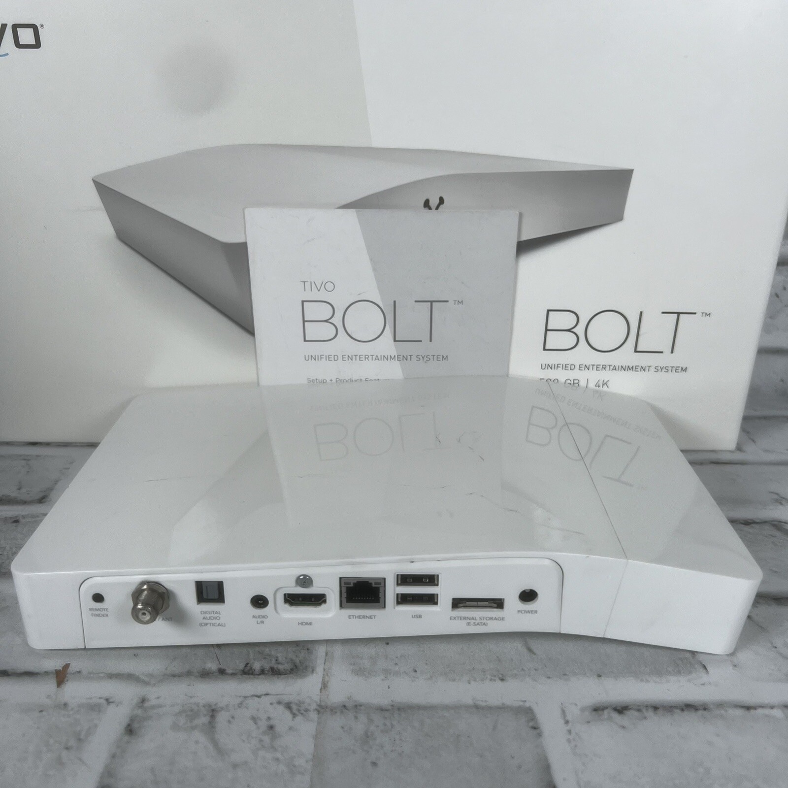 TiVo BOLT 500 GB DVR 4K UHD includes remote and cables and box