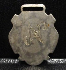 Vintage Letter N Initial Metal Pocket Watch Fob Collectible