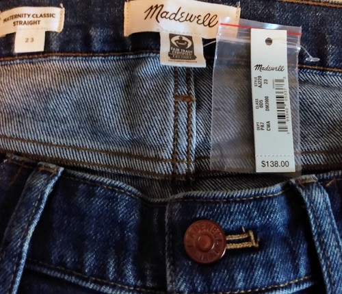 NWT Madewell Maternity Classic Str Skinny Jeans Stretch Denim Sz 23 Distress$138 - Picture 5 of 20