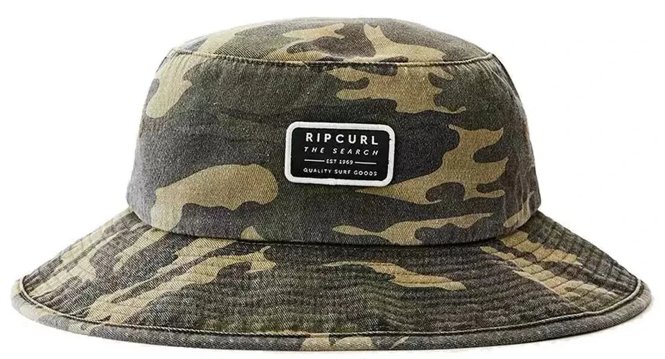 Rip Curl Crusher Wide Brim Hat - Camo Olive Surfing Fishing Bucket Hat S-M NWT