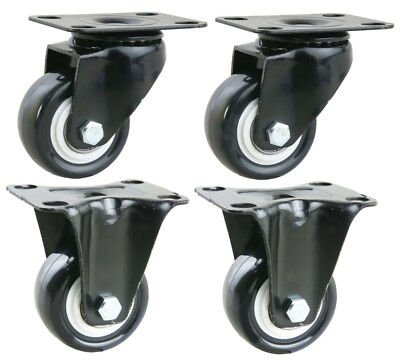 4 Lenkrollen + Bockrollen 4x 45kg Schwerlastrollen Industrierollen Ø50mm J W2125