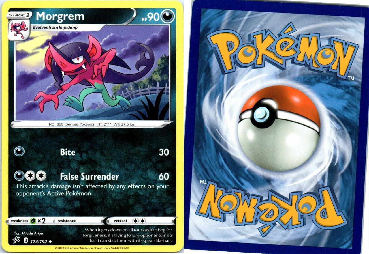 2020 POKEMON TRADING CARD GAME -  COMMON BASE CARD REBEL CLASH MORGREM 124/192