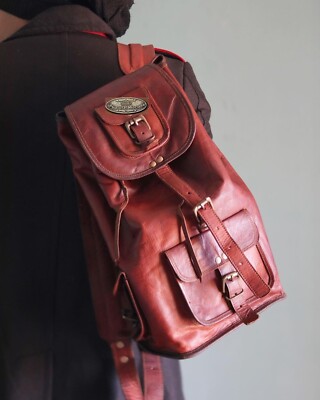 Leder Rucksack Backpack Original Reise Herren Laptop Vintage (17-21 Zoll)